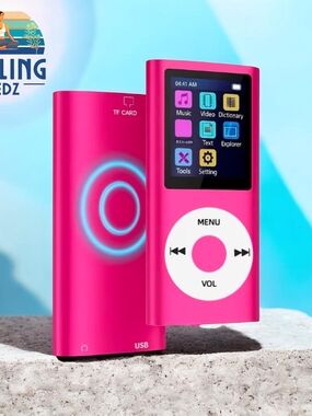 Portable MP3 MP4 Player 64GB Expandable, Voice Recorder, E-Book Reader, Pink